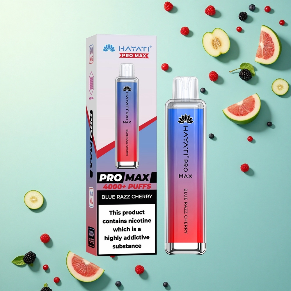 Hayati Pro Max 4000 Puffs Blauwe Framboos Kers met 5% Nicotine en 1400mAh