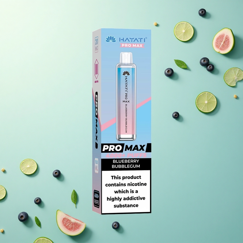 Hayati Pro Max 4000 Puffs Bosbes Bubblegum 5% Nicotine 1400mAh