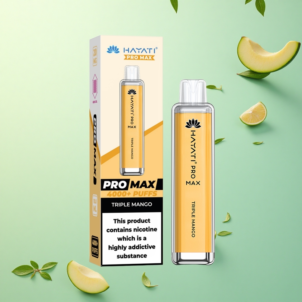Hayati Pro Max 4000 Puffs Drievoudige Mango 1400mAh Oplaadbaar 2ml Tank