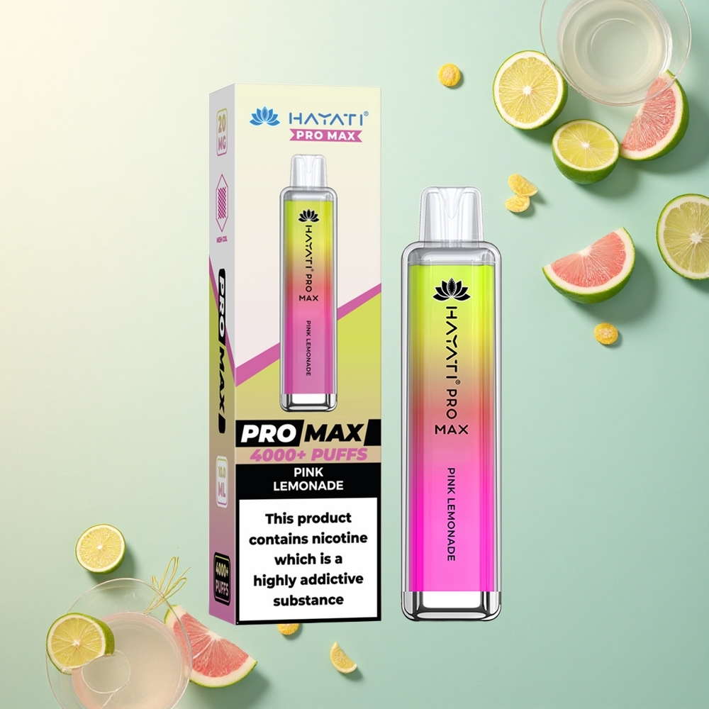 Hayati Pro Max 4000 Puffs Roze Limonade 1400mAh 2ml Dual Mesh