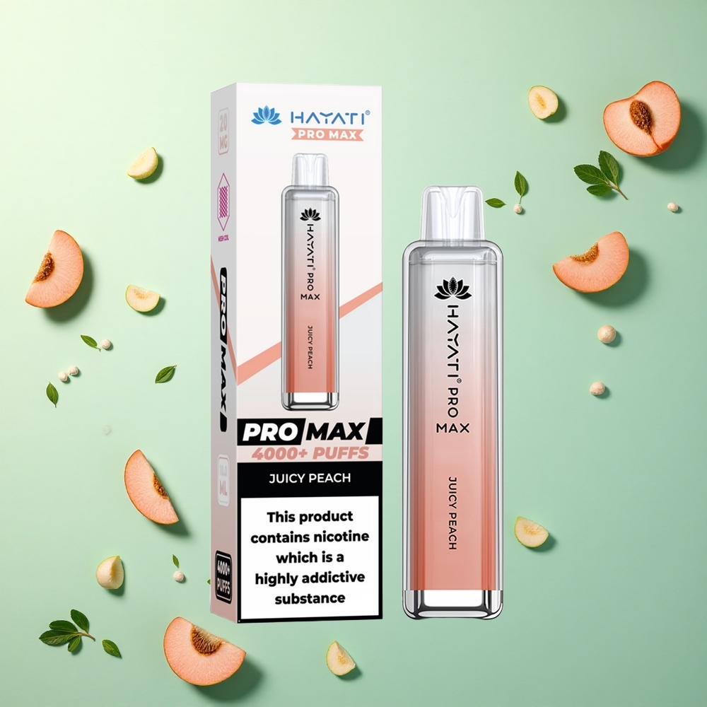 Hayati Pro Max 4000 Puffs Sappige Perzik 1400mAh Oplaadbaar