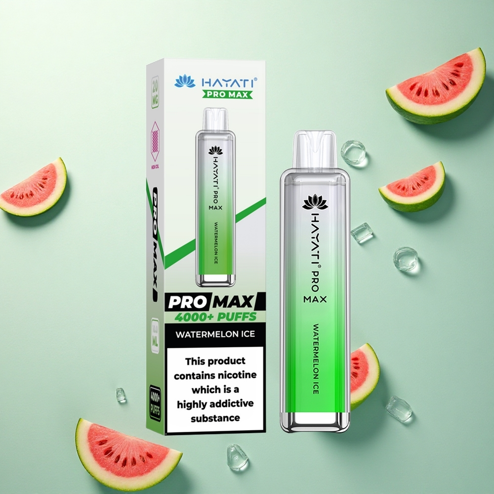 Hayati Pro Max 4000 Puffs Watermeloen IJs 2ml 2% Nicotine