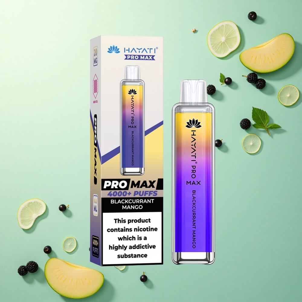 Hayati Pro Max 4000 Puffs Zwarte Bes Mango 2% Nicotine 1400mAh