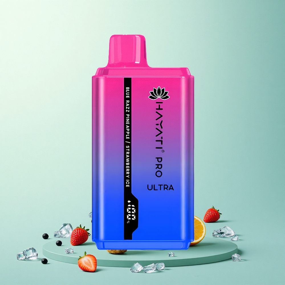 Hayati Pro Ultra 15000 Puffs Blauwe Framboos Ananas Aardbei IJs met 850mAh