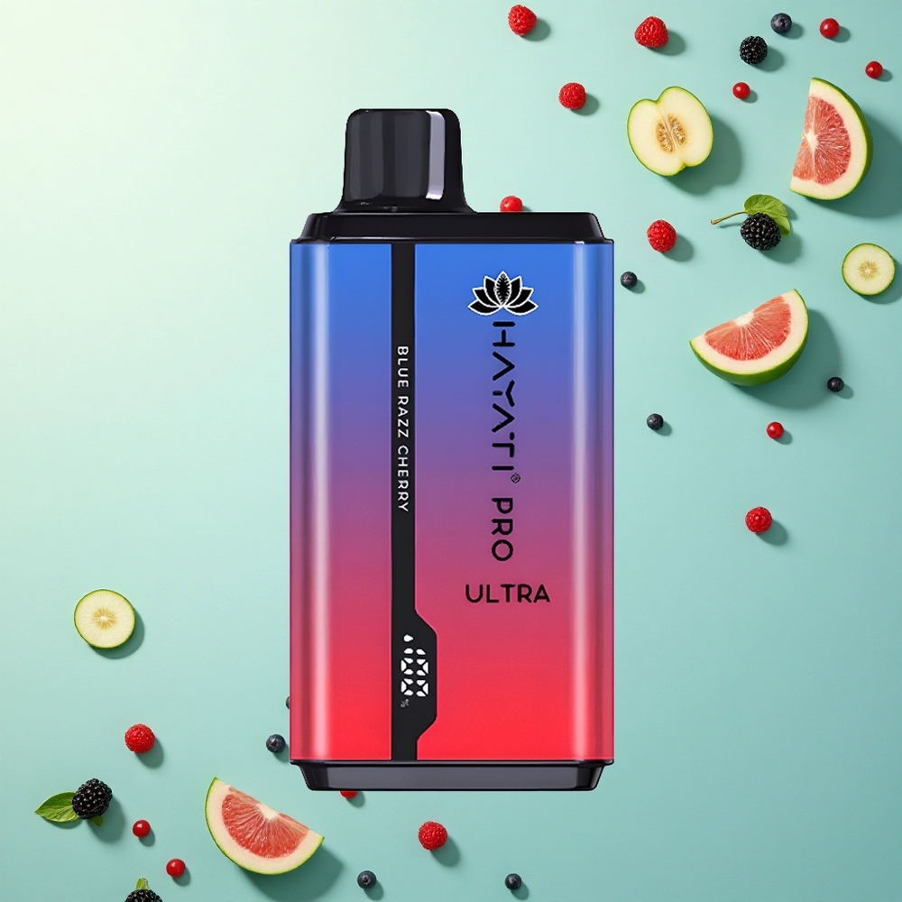 Hayati Pro Ultra 15000 Puffs Blauwe Framboos Kers 850mAh 2% Nicotine