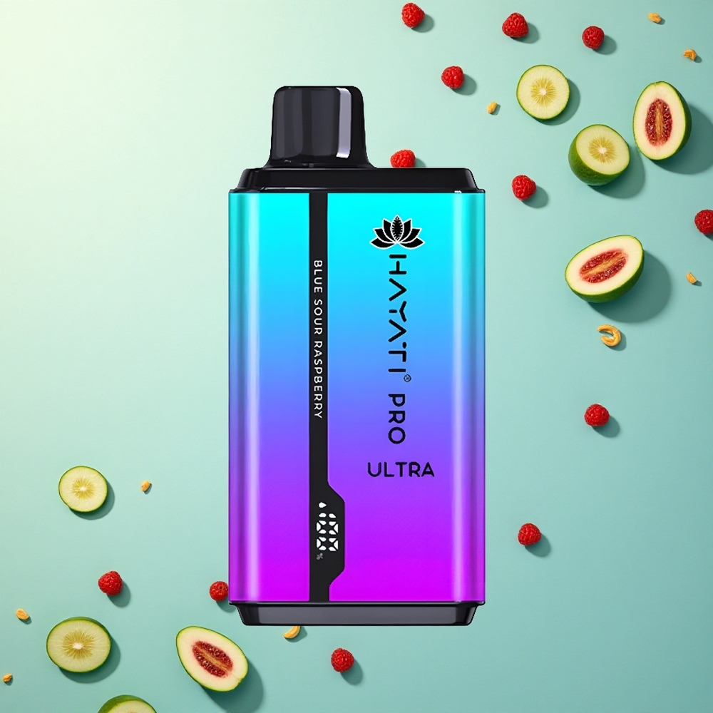 Hayati Pro Ultra 15000 Puffs Blauwe Zure Framboos 850mAh 2% Nicotine