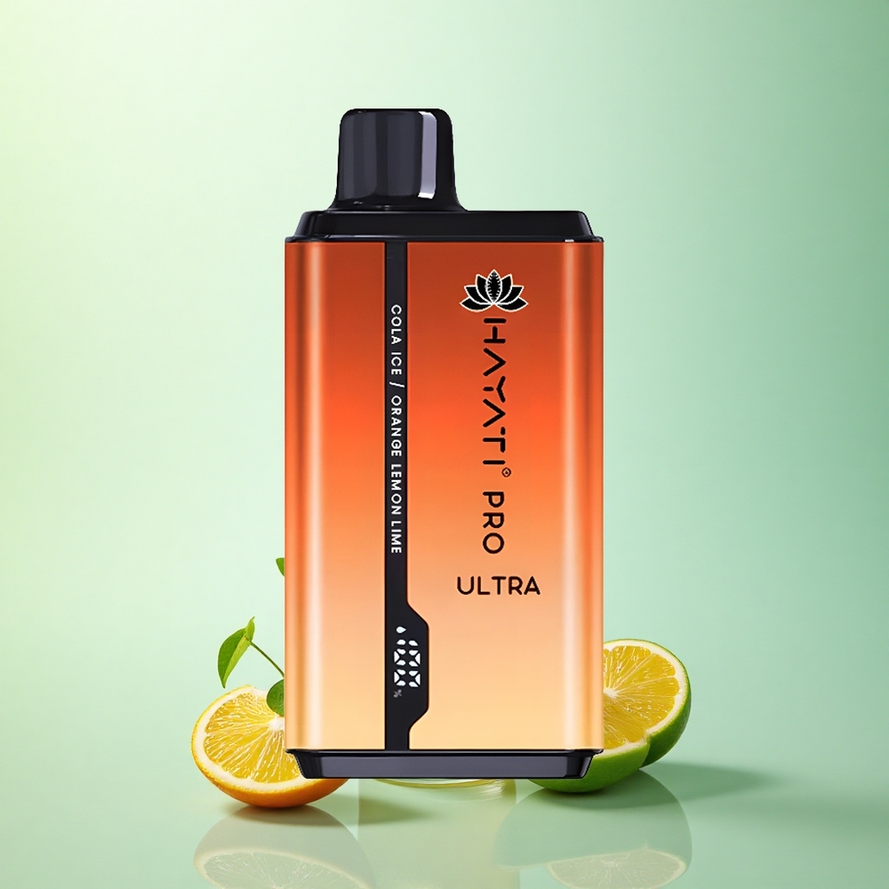 Hayati Pro Ultra 15000 Puffs Cola IJs Sinaasappel Citroen & Limoen met 850mAh en 2% nicotine