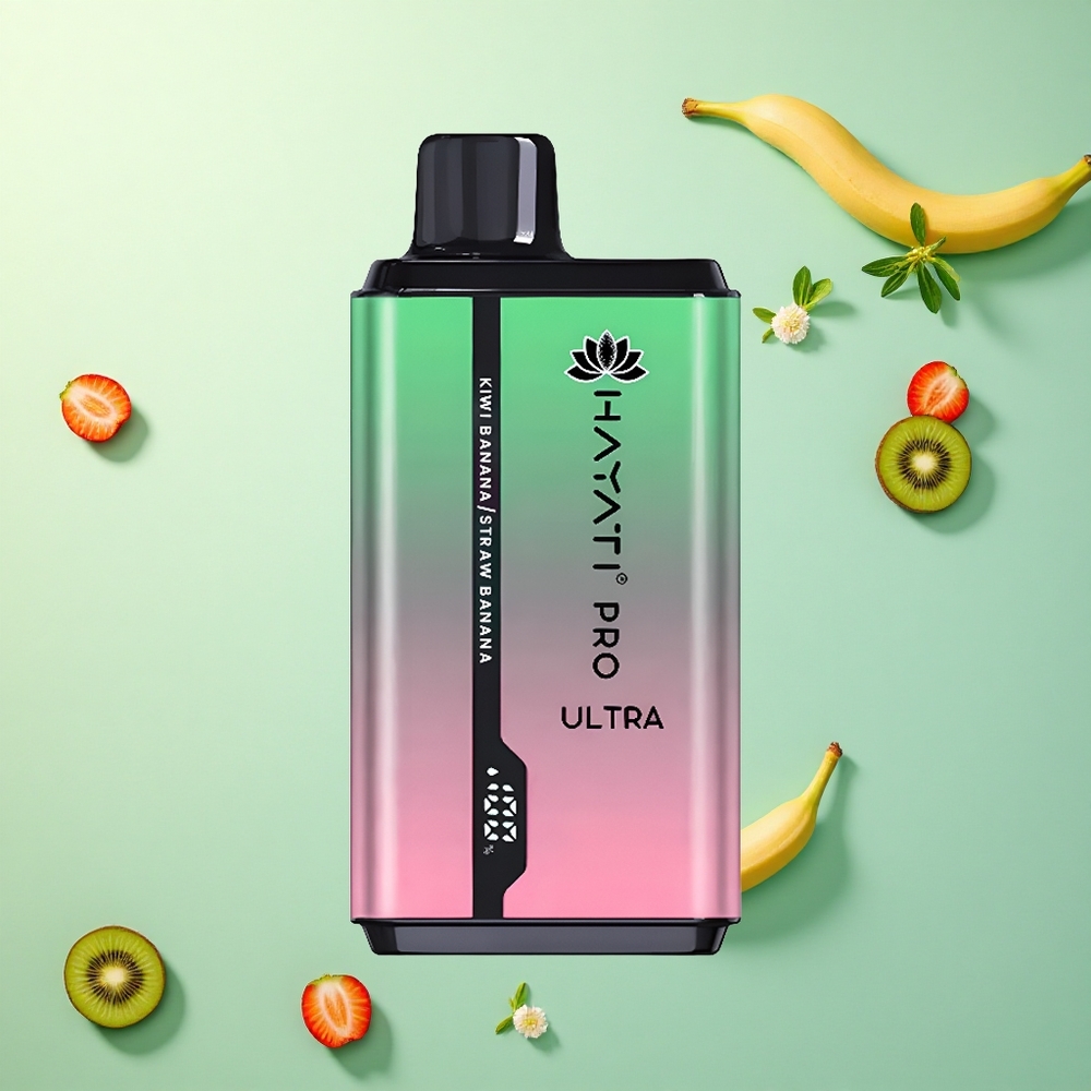 Hayati Pro Ultra 15000 Puffs Kiwi Banaan Aardbei Banaan 850mAh 2% Nicotine