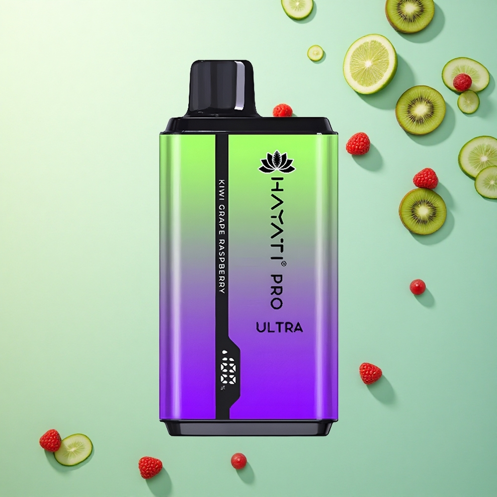 Hayati Pro Ultra 15000 Puffs Kiwi Druif Framboos 850mAh 2% Nicotine