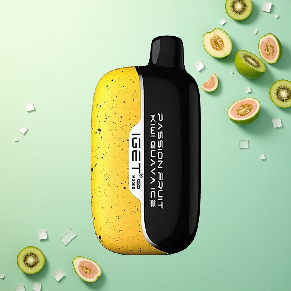 IGET Moon K5000 Puffs Passievrucht Kiwi Guava IJs met PC Materiaal en Mesh Coil 1.35 Ohm