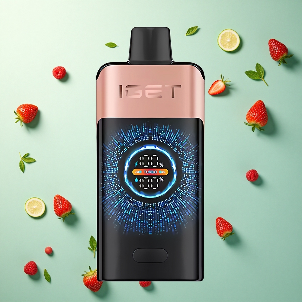 IGET ONE 12000 Puffs Aardbei Framboos 2700 mAh Dual Mesh