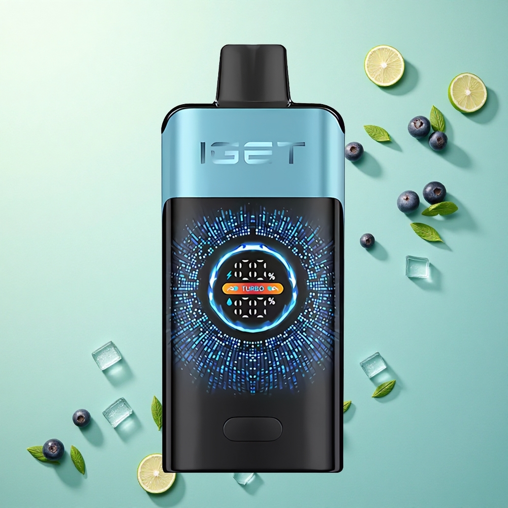IGET ONE 12000 Puffs Blauwe Bes IJs 2700 mAh Dual Mesh Coil