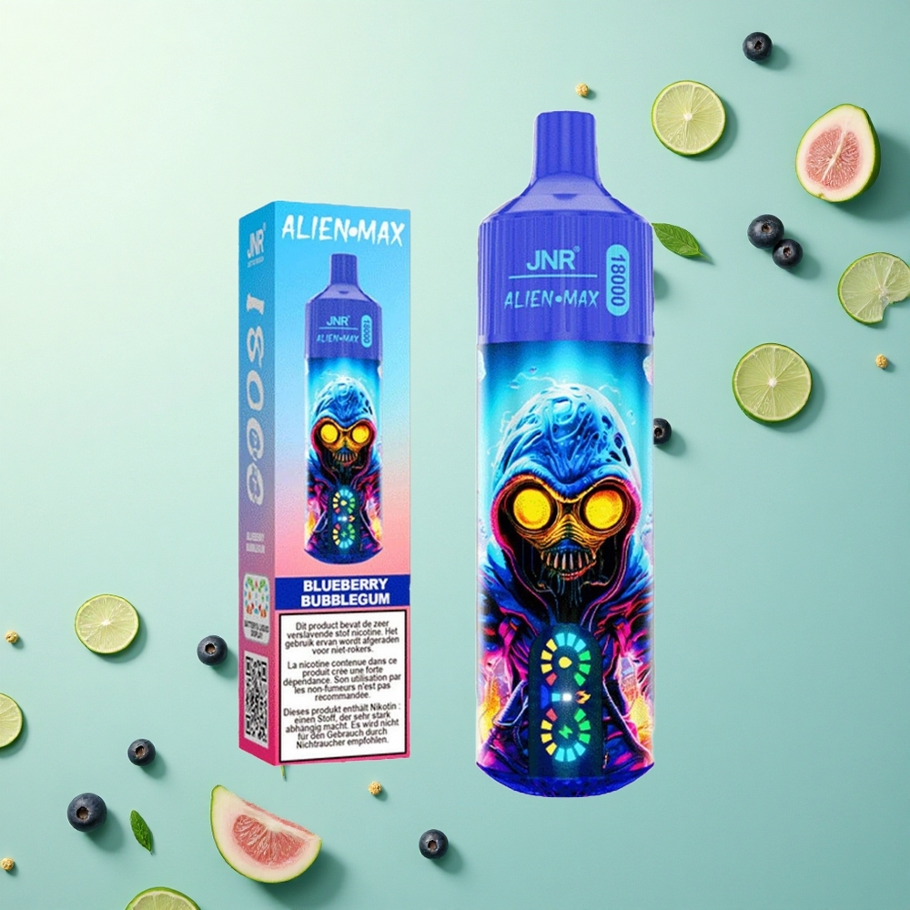 JNR Alien Max 18000 Blauwe Bes Bubblegum Dual Mesh & 850mAh