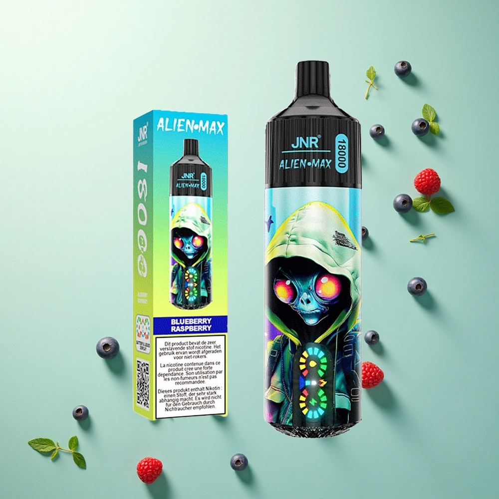 JNR Alien Max 18000 Blauwe Bes Framboos Dual Mesh 850mAh