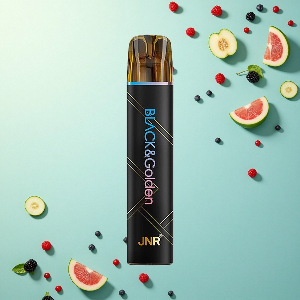 JNR Black&Golden 600+200 Blauwe Framboos Kers 550mAh 2ml Nicotine 2%