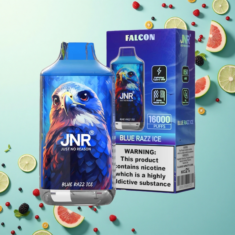 JNR Falcon 16000 Blauwe Framboos IJs met Dual Mesh Coil en 850 mAh