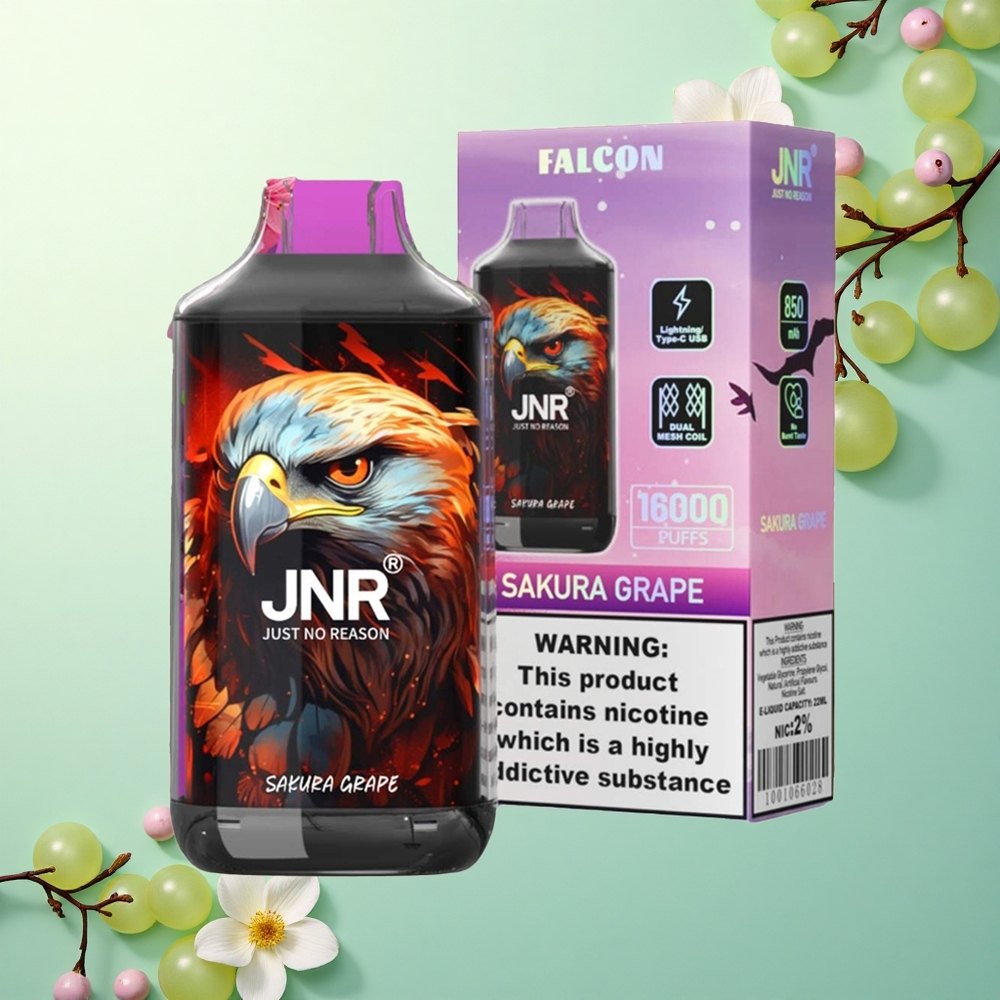JNR Falcon 16000 Kersen Druif 850 mAh Dual Mesh Coil