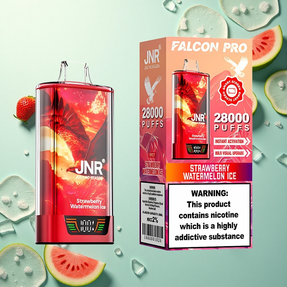 JNR Falcon Pro 28000 Aardbei Watermeloen IJs 30ml 950mAh 5% Nicotine