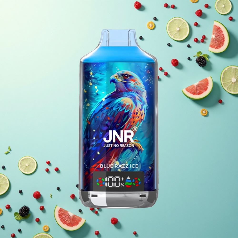 JNR Falcon X 18000 Blauwe Framboos IJs 750mAh Dual Mesh Coil