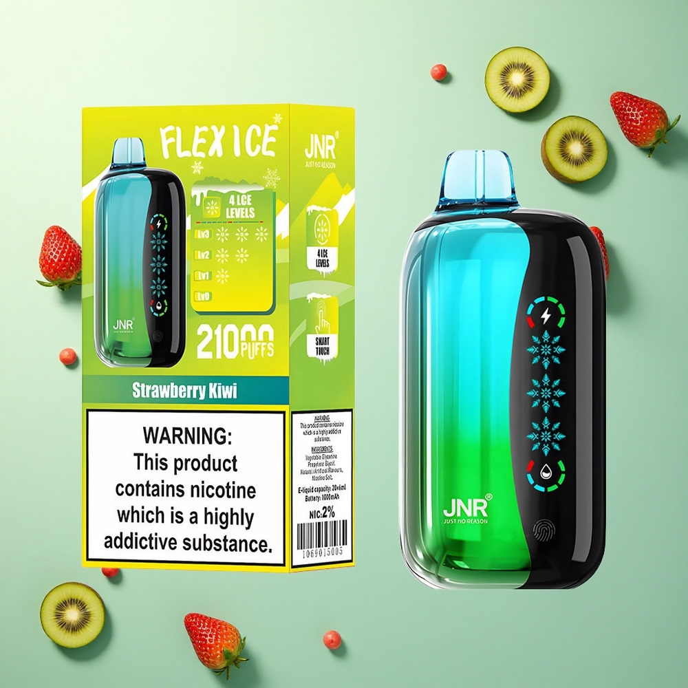 JNR Flex Ice 21000 Aardbei Kiwi IJs Instelbare 1000mAh Dual Mesh