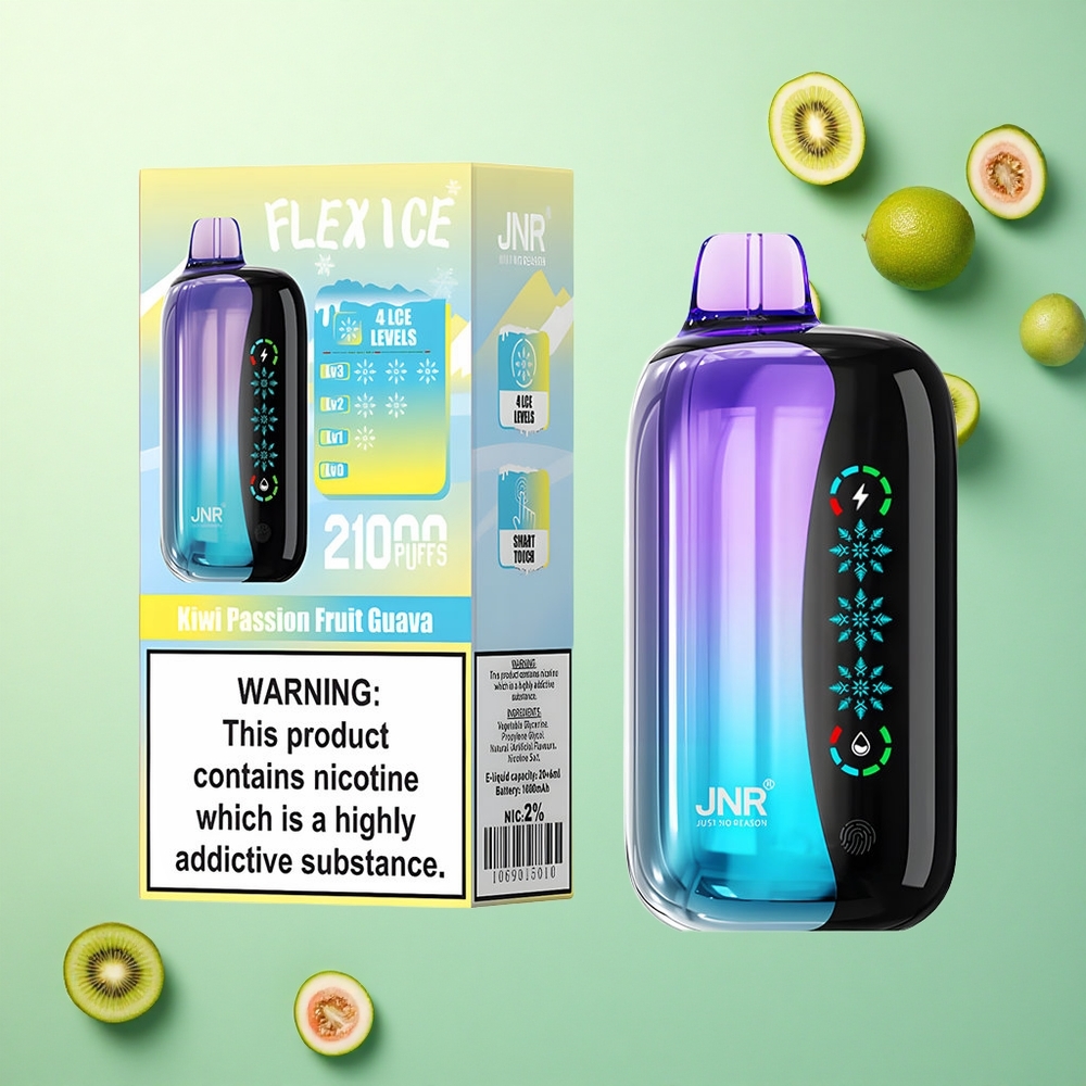 JNR Flex Ice 21000 Kiwi Passievrucht Guava Aanpasbare IJs 1000mAh Type-C Oplaadpoort