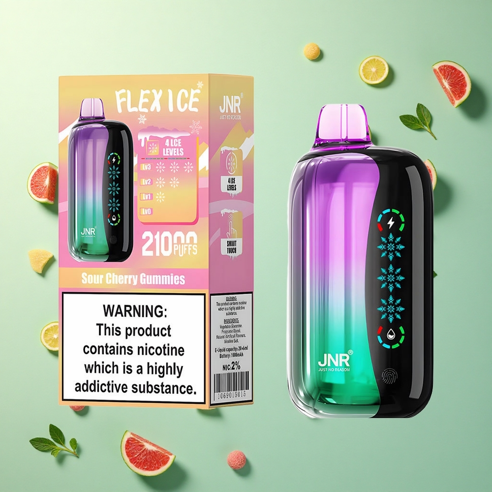 JNR Flex Ice 21000 Zure Kersen Gummies Type-C Oplaadbare 1000mAh