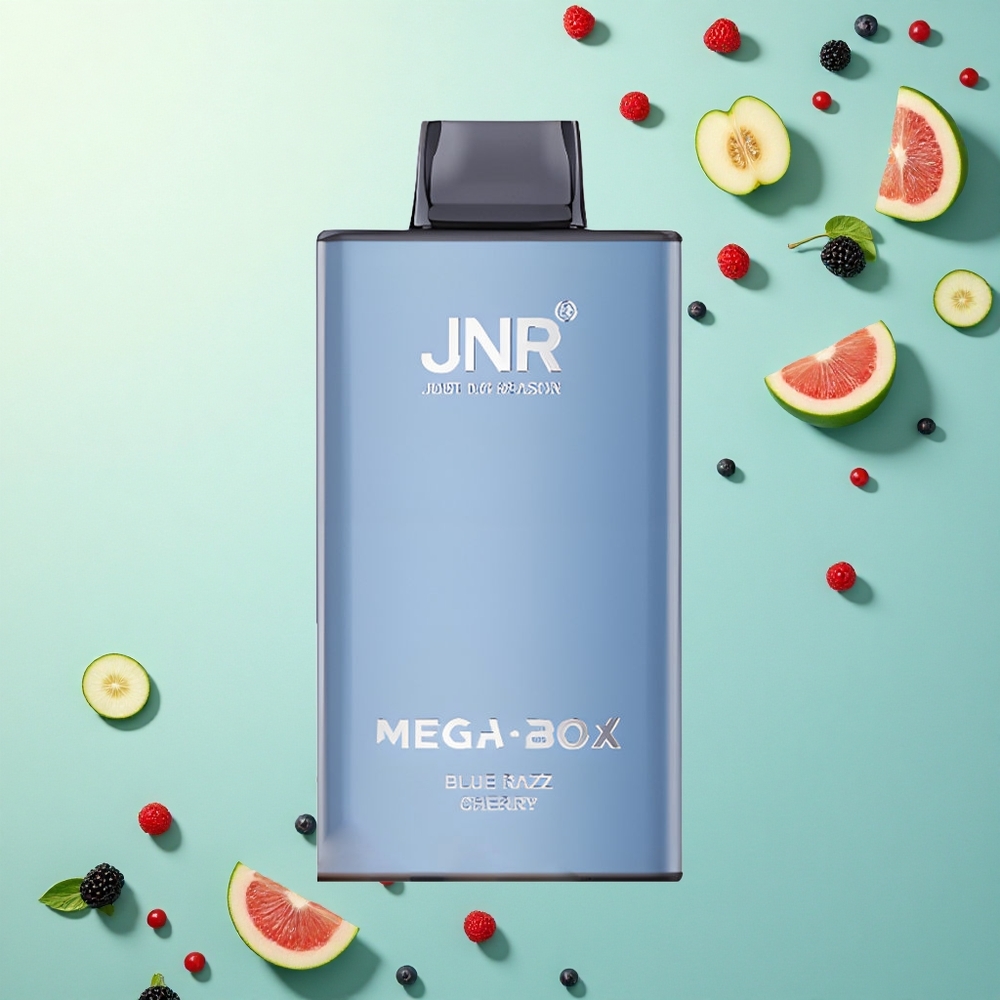 JNR Mega Box 25000 Blauwe Framboos Kers 30ml 850mAh 2% Nicotine