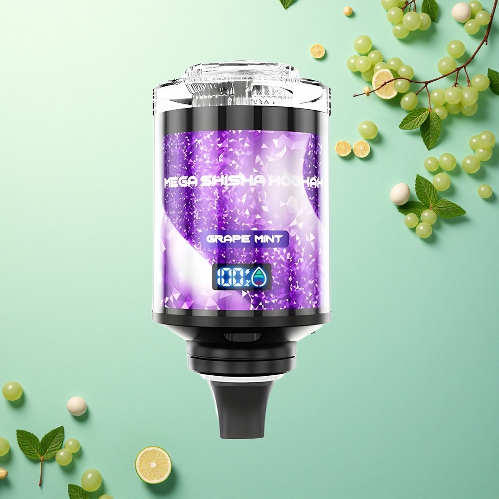 JNR Mega Shisha Hookah 100K Druif Munt 2200mAh 60ml Nicotine