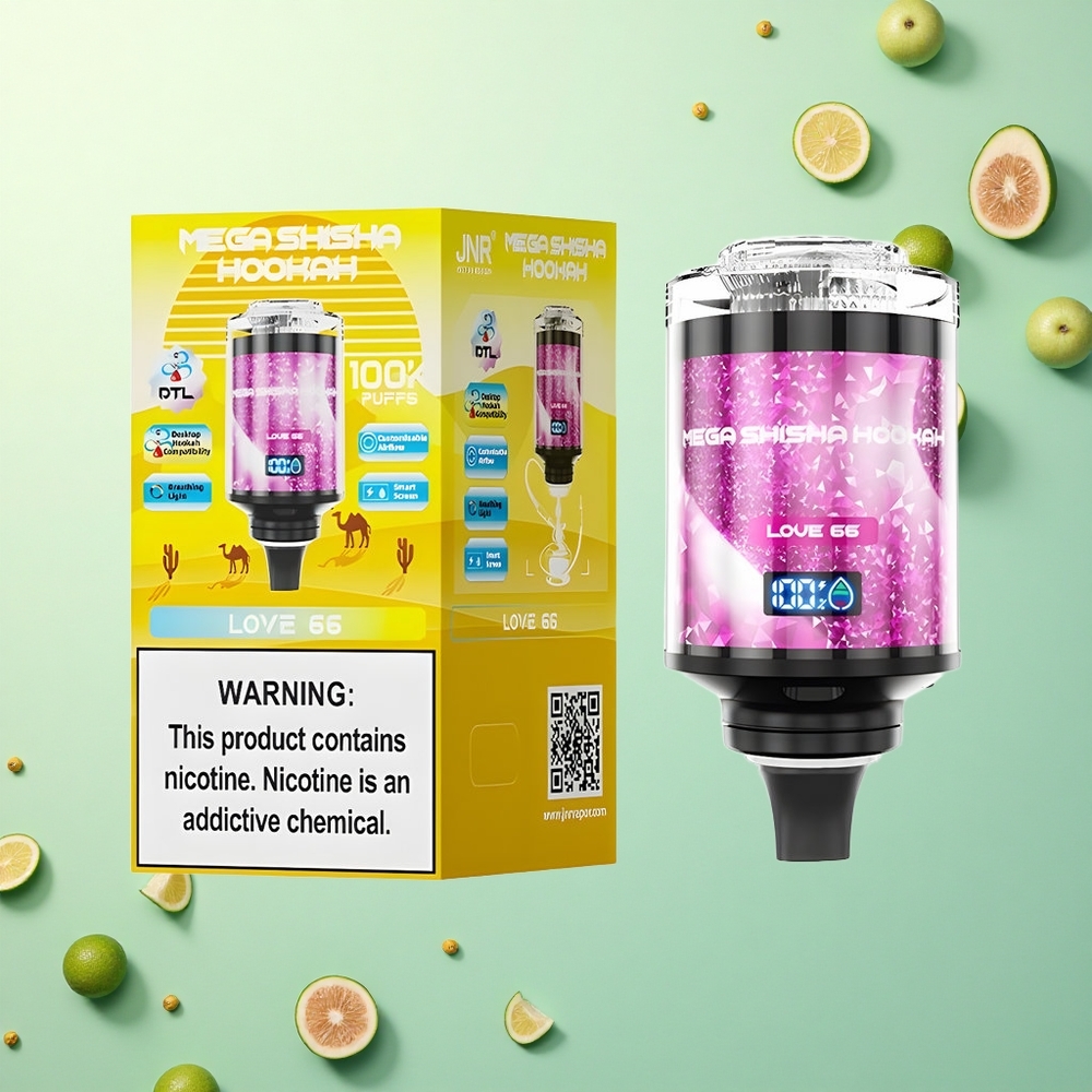 JNR Mega Shisha Hookah 100K Liefde 66 2200mAh 60ml Nicotine 2%