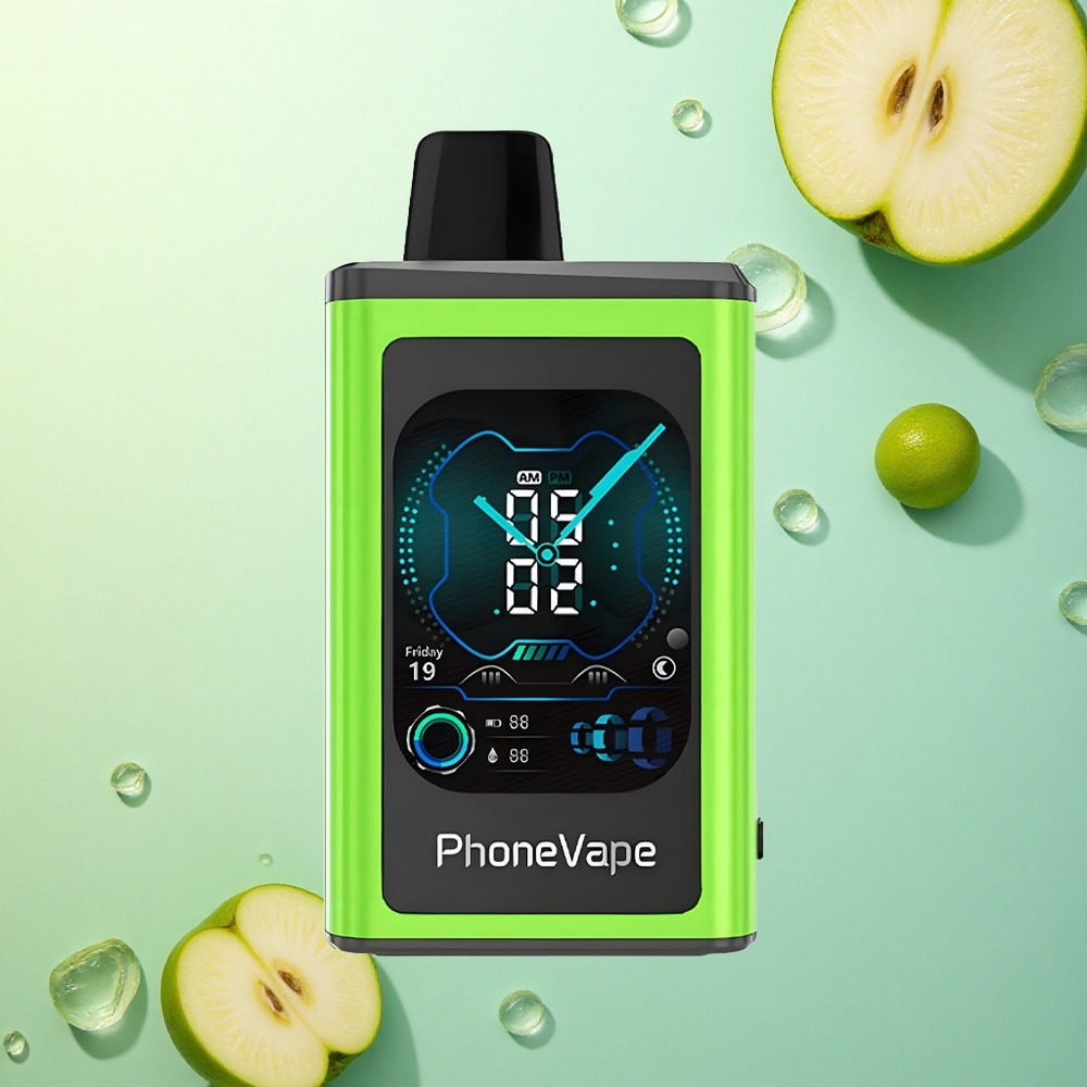 JNR PhoneVape 30000 Zure Appel IJs Met Aanpasbare Luchtstroom En 5% Nicotine