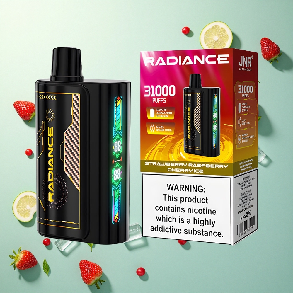 JNR Radiance 31000 Aardbei Framboos Kers IJs met 28ml E-liquid en 950 mAh