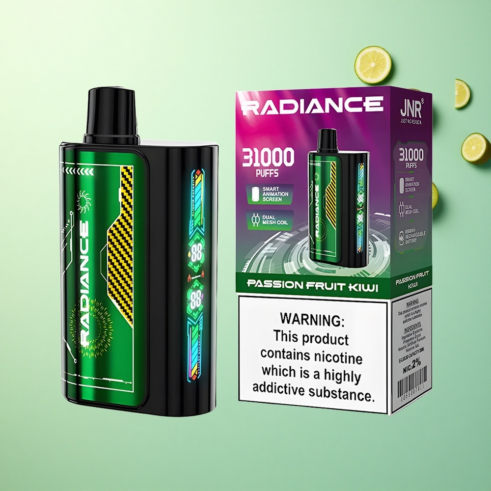 JNR Radiance 31000 Passievrucht Kiwi Dual Mesh Coil 950 mAh 2% Nicotine
