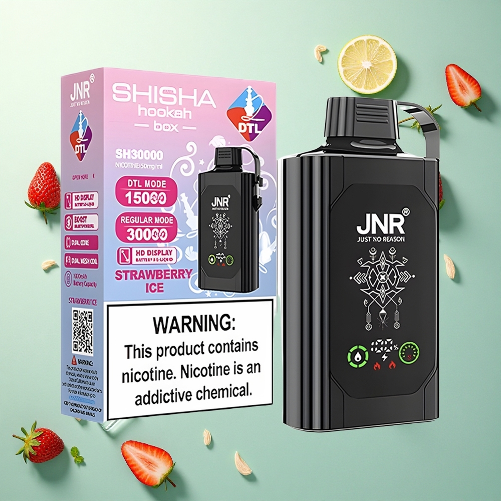JNR Shisha Hookah Box 20500 Aardbei IJs 1000mAh Dual Mesh