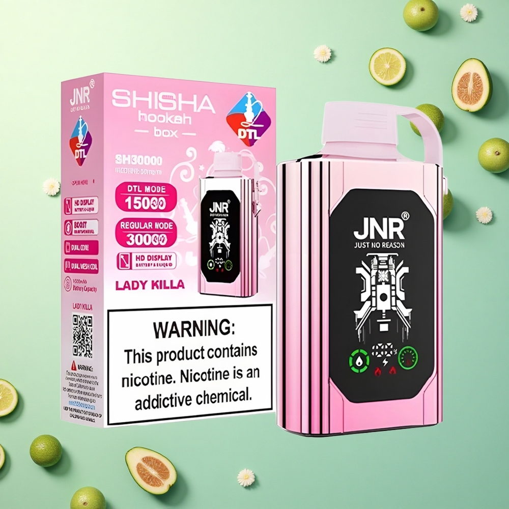 JNR Shisha Hookah Box 20500 Lady Killa HD Display Dual Mesh 25ml
