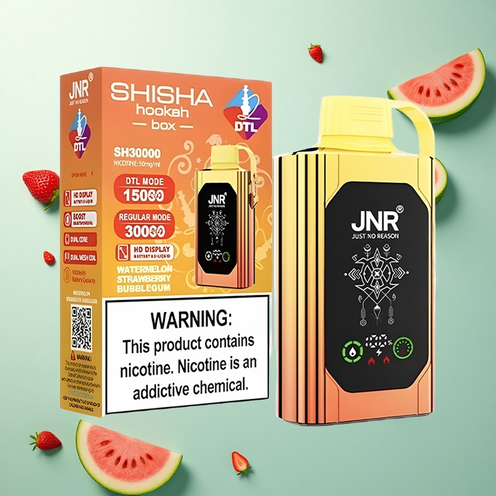 JNR Shisha Hookah Box 20500 Watermeloen Aardbei Bubblegum 1000mAh Dual Mesh Coil