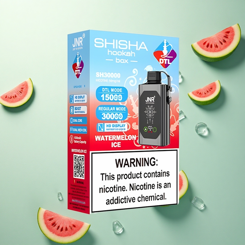 JNR Shisha Hookah Box 20500 Watermeloen IJs 25ml Dual Mesh Coil 1000mAh
