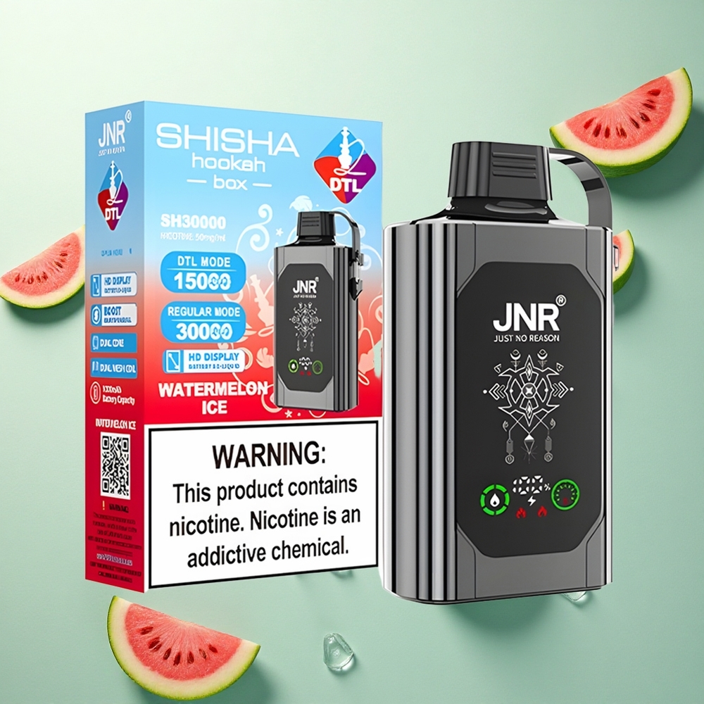 JNR Shisha Hookah Box 20500 Watermeloen IJs 25ml Dual Mesh Coil 1000mAh