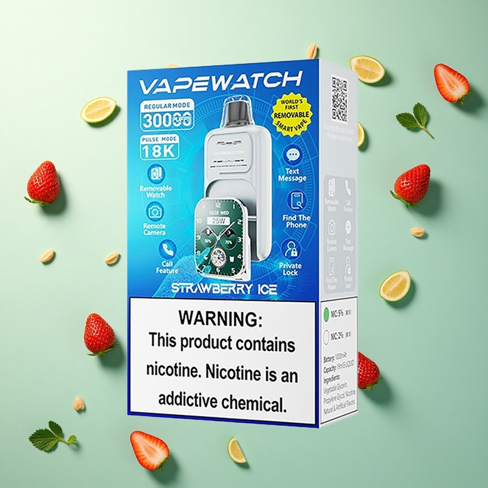 JNR VapeWatch 30000 Aardbeienijs 1000mAh Dual Mesh Coil