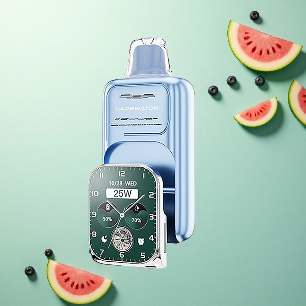 JNR VapeWatch 30000 Blauwebes Watermeloen Dual Mesh Coil 1000mAh