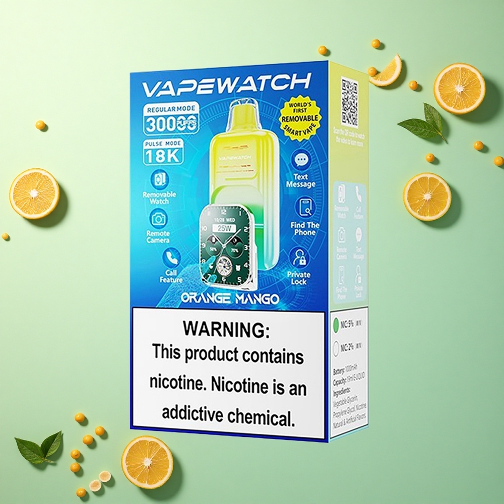 JNR VapeWatch 30000 Oranje Mango Dual Mesh Coil 19mL 5% Nicotine