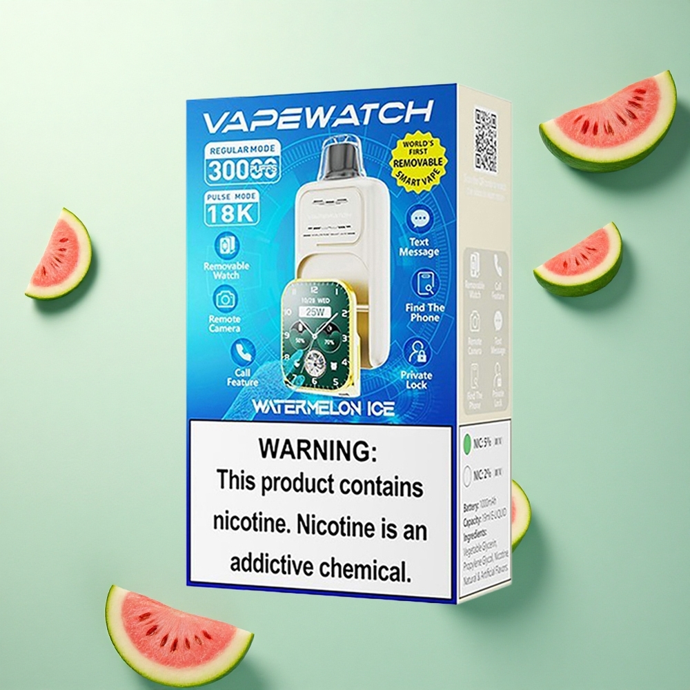JNR VapeWatch 30000 Watermeloen IJs 1000mAh Dual Mesh Coil
